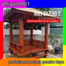 Gazebo / gazebo taman / saung gazebo kayu kelapa / saung gazebo