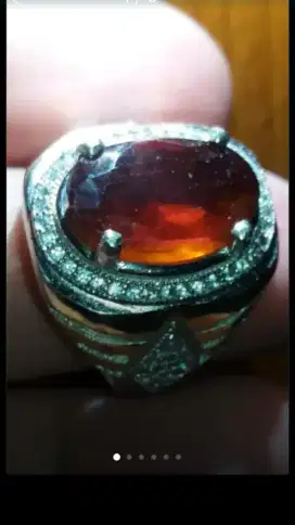 Jual Batu Cincin Red Orange Pigeon Garnet Cutting Clean