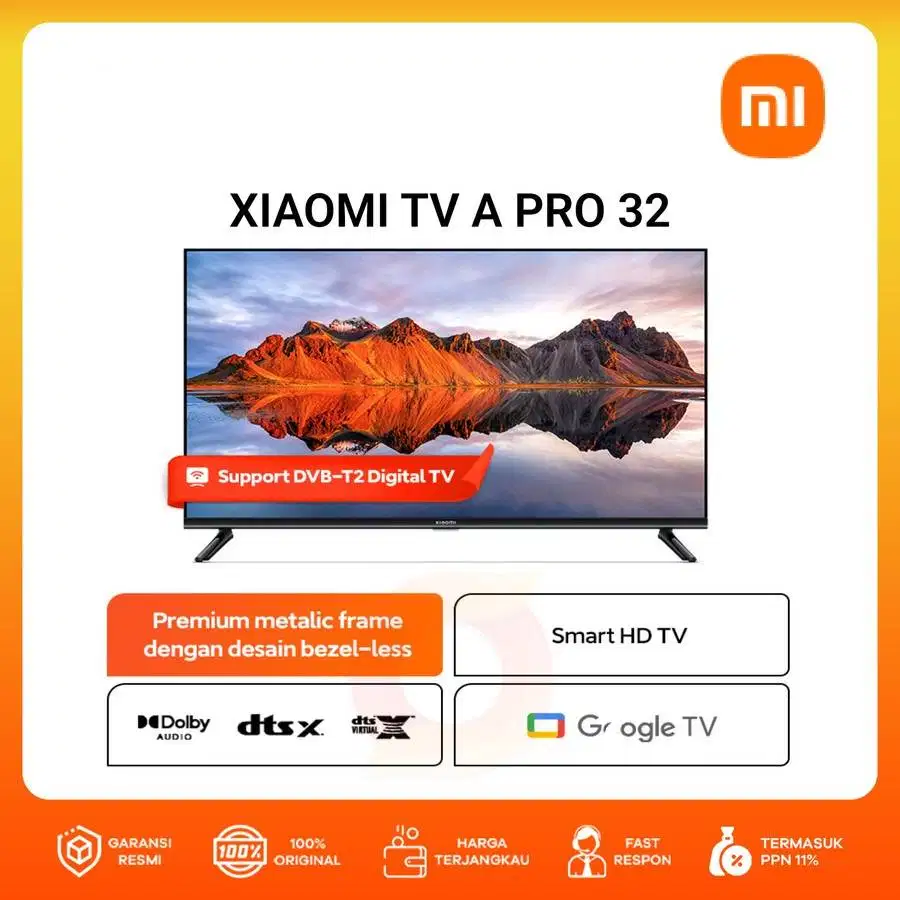 MI TV 32 INCH A PRO SERIES NEW SMART DIGITAL TV ANDROID BEZELLES 32