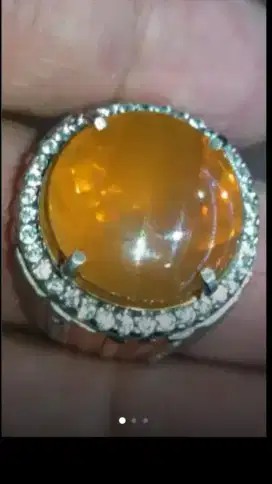 Jual Batu Cincin Golden Yellowish FIRE OVAL Crystal