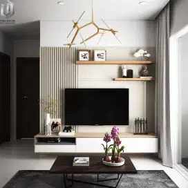 Custom backdrop tv, meja tv