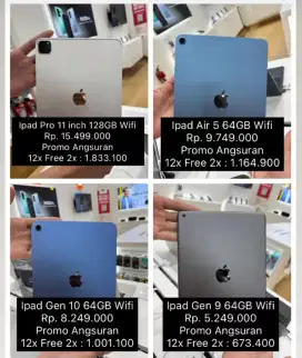 Ipad Air Wifi || Kredit Dp dan Bunga 0% free 2x angsuran