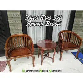 Kursi Teras Jati Lenong Betawi 2 Kursi + 1 Meja