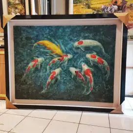 Lukisan Cat Acrylic 8 Koi