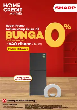 Kulkas Sharp kredit cicilan 0% tenor 12bulan by home credit