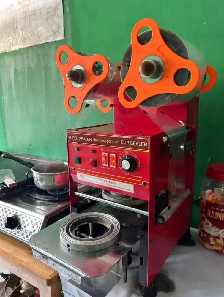 MESIN PRESS CUP SEALER OTOMATIS KONDISI MASIH BAGUS