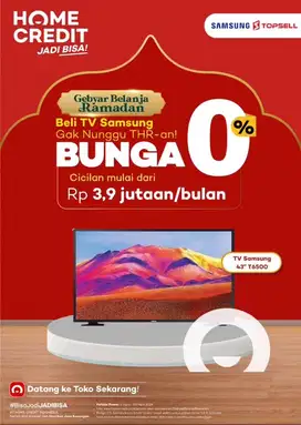 Kredit samsung smart TV 43” 4K promo bunga 0%