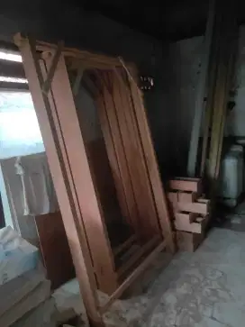 Kusen pintu kayu kayu kamper seken