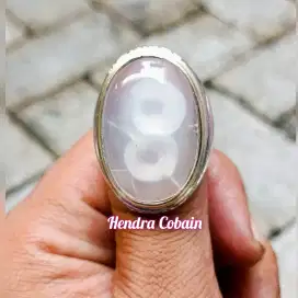 Natural Batu Cincin Gambar Angka 8 Antik