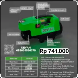 Steam ryu 100 bar 400watt RPW100