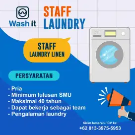 Dicari karyawan laundry Hotel