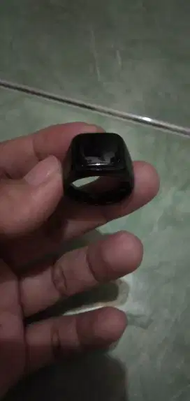 CINCIN TITANIUM PRIA HITAM ONYX ANTI LUNTUR DAN KARAT