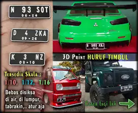 Plat Nomor RC Custom Skala 1/10_1/12 dan 1/16