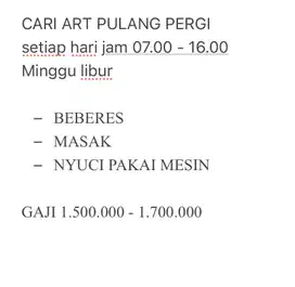 ART PP / PEMBANTU PULANG PERGI