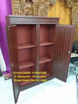 Lemari Almari Rak Baju Pakaian Helm Buku Sepatu Arsip 2 Pintu Kayu #SG