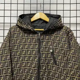 Auth fendi zucca monogram Reversible hoodie jacket