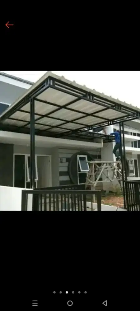 Canopy rangka baja ,besi holo sesuai custom