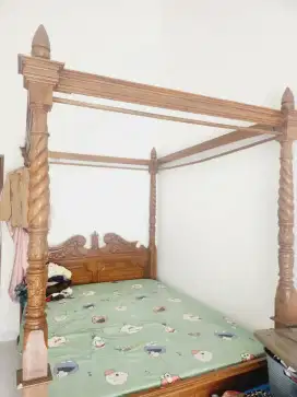 Tempat tidur jati+kasur (uk kasur 160*200)