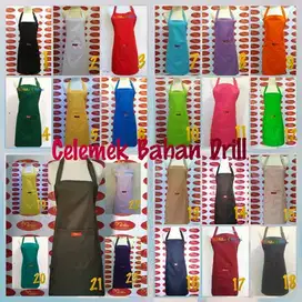 Apron Celemek Polos Bahan Drill Premium