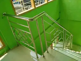 Stainless kanopi railing balkon pagar tangga minimalis murah klasik