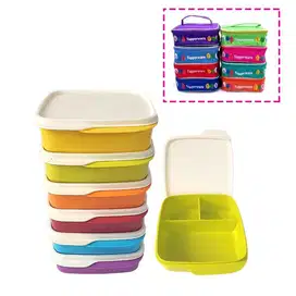 Tempat makan anak tupperware sekat 3 free tas nya random