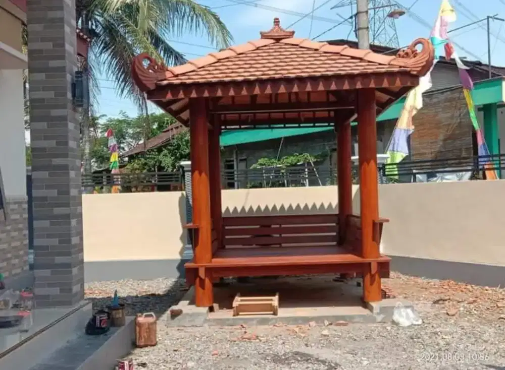 Gazebo kayu kelapa/ saung kayu minimalis