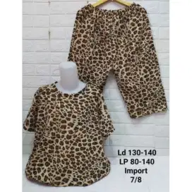 Setelan Wanita Leopard Bigsize