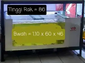 Akuarium Tinggal Pakai P = 1.10 L= 0.60 T= 0.46 (8mm)