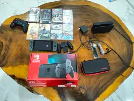 Nintendo switch v2 beserta kaset dan memory