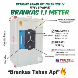 BRANKAS ZIGLER SAFE tinggi 1 ,1 Meter Tahan Api SNI ada Sertifikat