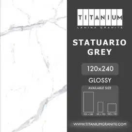 Titanium Granite Tile 120x240 Staturio Grey Glossy