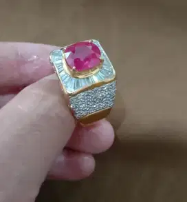 Cincin Batu Natural Ruby Burma.