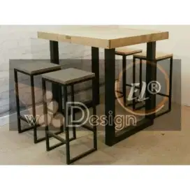 Meja kantor meja resto kursi meja bar kitchen set hpl dll