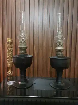 Lampu meja minyak vintage antik 1pasang