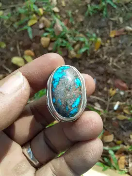 Batu Pirus Persia Jumbo Ring perak