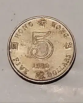 Uang Coin 5 Dollars HONGKONG