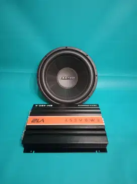Ples Pasang Power EMBASSY EM-450.4 & Subwoofer EMBASSY 1276 12inch