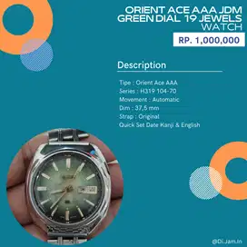 Orient Ace AAA JDM Green Dial 19 Jewels