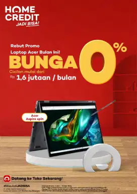 Promo Cicilan Bunga 0% Laptop dan Promo Gratis 2x Cicilan