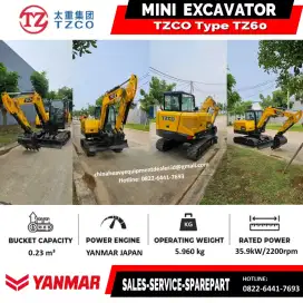 Excavator China TZCO XCMG SANY Tangguh Kelas 6 Ton Setara Komatsu PC60