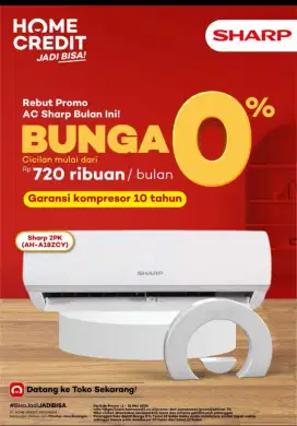 Promo cicilan AC bunga rendah atau Gratis 1x cicilan Via Home Credit