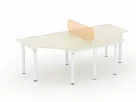 Meja Kantor minimalis 2 staff Dengan Sekat Acrylic