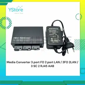 Media Converter 3 port FO 2 port LAN / 3FO 2LAN / 3 SC 2 RJ45 AAB