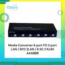 Media Converter 6 port FO 2 port LAN / 6FO 2LAN / 6 SC 2 RJ45 AAABBB