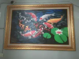 Lukisan ikan koi ukuran jumbo