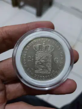 Koin Belanda Willem III 1874 perak asli