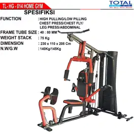 Alat fitnes home gym satu sisi tl 014 red iron