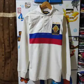 Kaos kerah long sleeve Polo Ralph Lauren Rugby white original second