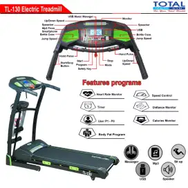 Alat fitnes treadmill elektrik TL 130 hijau