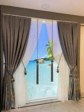 Pasang gordyn gorden hordeng murah vertikal roll blind jasa tirai viv